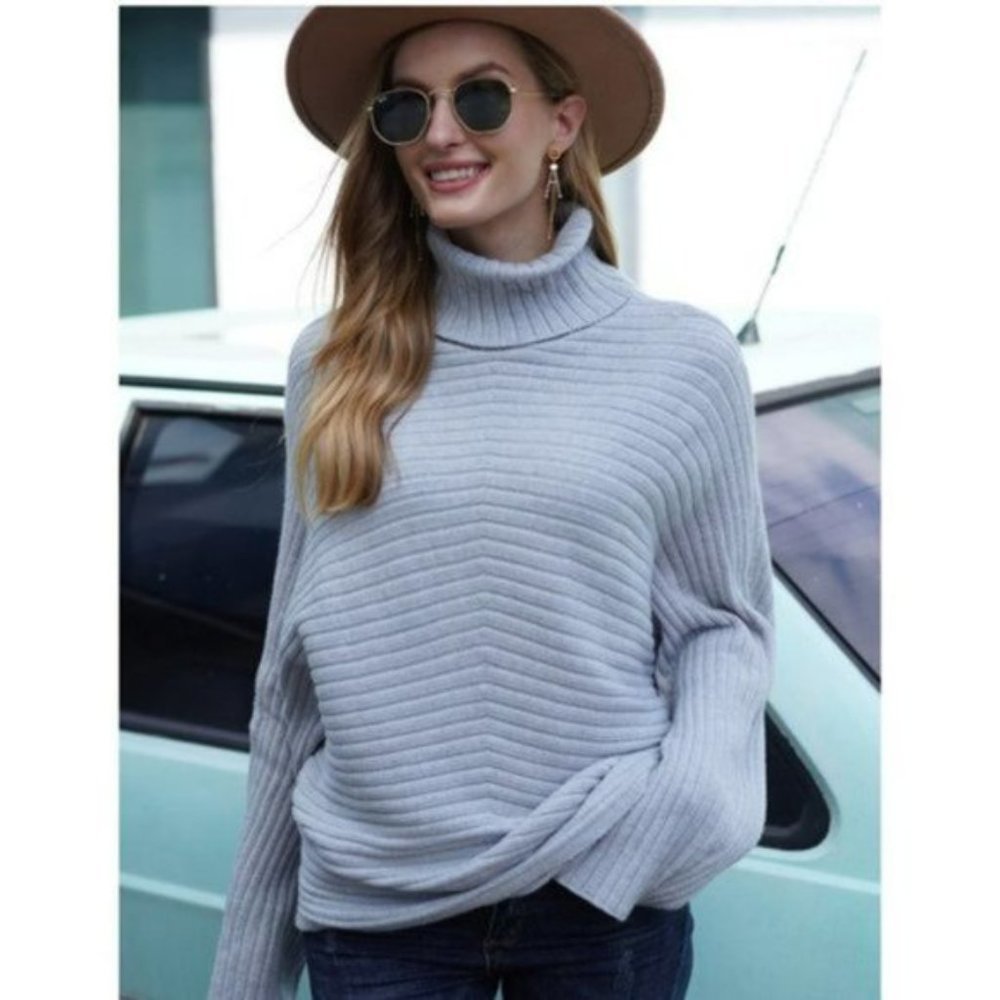 🆕Loose Sleeve Pullover Sweater Turtleneck in Corduroy - Picture 4 of 4